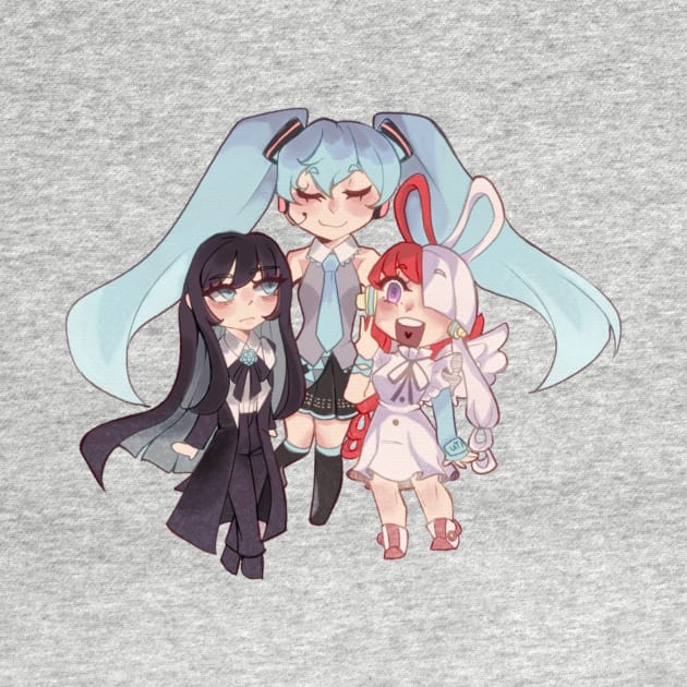 Miku, Uta, and Ado by dondotong